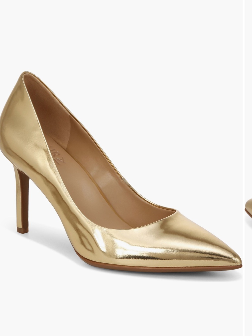 Naturalizer Anna Gold Leather Pointed Toe Pumps 10W NWOT